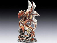 Steampunk Mechanical Copper Dragon on Rock Figurine Statue 10" H WFU-12