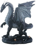 YTC Small Black and Grey Midnight Medieval Dragon Decorative Figurine
