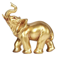 ABZ Brand Feng Shui Golden Lucky Elephant Statue Set of 2 Fortune Wisdom