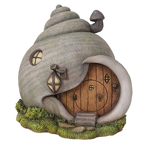 Pacific Giftware Miniature Fairy Garden of Enchantment Gastropod Snail Shell Fairy Cottage Figurine Display 6 Inches