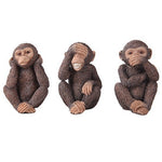 See, Hear, Speak No Evil Monkey Shelf Sitter Computer Top Sitters Chimpanze