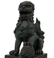 Chinese Guardian Lions Foo Dogs Bronzed Finish Statue Bookends