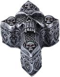 Pacific Giftware Celtic Skull Ossuary Style Cross Shape Coffin Lidded Trinket Box 6.5 inch L