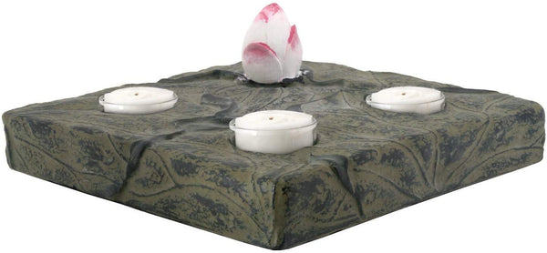 8 Inch Cold Cast Resin Collectible Lotus Three Votive Holder