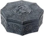 4.75"(L) X 4.75"(W) X 2"(H) Dragon Themed Octagonal Celtic Box