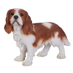Realistic Life Size King Charles Spaniel Statue Detailed Sculpture Glass Eyes Hand Painted Resin 16 inch Figurine Home Decor Amazing Likeness