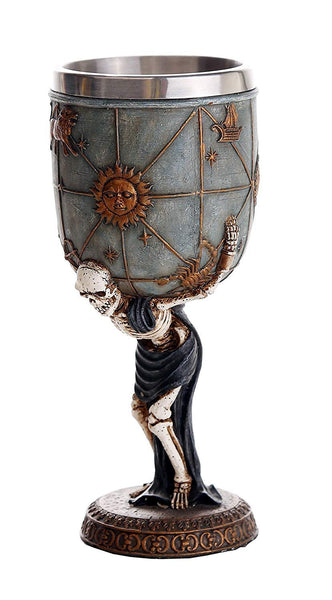 Pacific Giftware Skeleton Atlas Carrying The Weight of The Universe Skeleton Wine Goblet 7oz