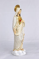 Pacific Giftware The Immaculate Heart of Mary Religious Statue Real Fabric Dress Collectible Figurine 10 Inch Tall