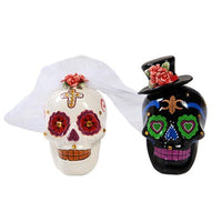 Pacific Giftware Functional Day of Dead Wedding Sugar Skull Salt & Pepper Shakers