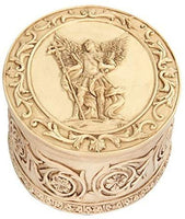 PTC 5 Inch Saint Gabriel Engraved Circular Jewelry/Trinket Box Figurine