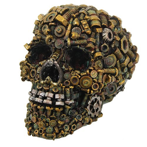 Pacific Giftware Steampunk Mechanical Skull Machine Screws Nuts Bolts Skull Collectible Figurine Skull Decor