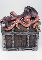Decorative Davy Jones Locker Treasure Chest with Octopus Collectible Trinket Box 5 Inches W