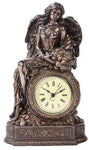 Bronzed Greek Goddess Fortuna Table Clock Made of Polyresin