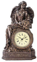 Bronzed Greek Goddess Fortuna Table Clock Made of Polyresin