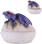 Pacific Giftware Purple Baby Dragon Hatching From Egg Jewelry Trinket Box Mythical Fantasy New