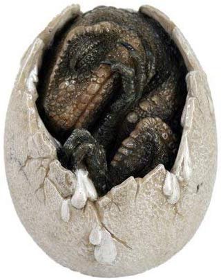 Jurassic Era Predator Tyrannosaurus Rex in Egg Dinosaur Figurine Hatchling Collectible Sculpture
