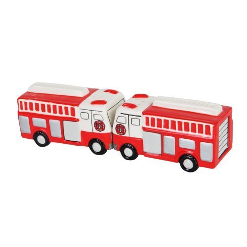 3.25"L Double Fireman Trucks Magnetic Salt & Pepper Shakers -Attractives Collection