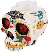 Pacific Trading Giftware Day of The Dead Skull Candle Holder Figurine Made of Polyresin