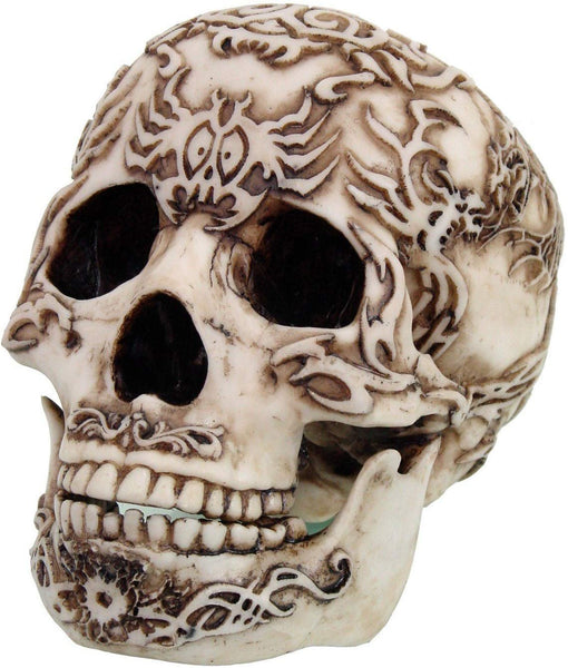 Primitive Tattoo Skull Head Skeleton Collectible Statue Figurine