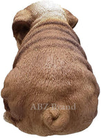 Adorable Wrinkled English Bulldog Puppy Red White Bully Statue Glass Eyes