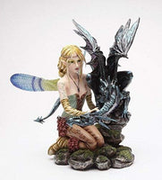 PTC 12.25 Inch Fairy with Black Dragon Mythological Statue Figurine
