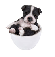 Pacific Giftware Boston Terrier Adorable Mini Teacup Pet Pals Puppy Collectible Figurine 3.25 Inches
