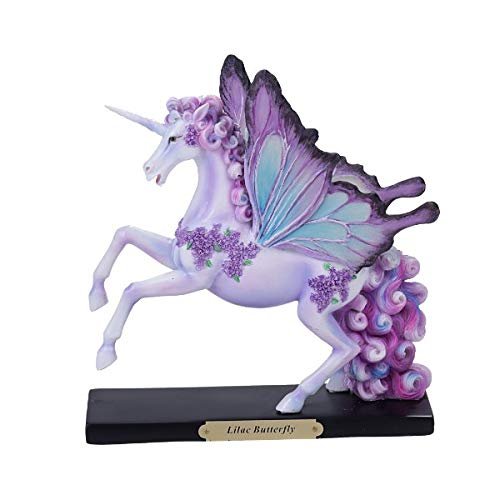 Pacific Giftware PT Official Rose Khan Lilac Butterfly Unicorn Resin Figurine