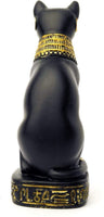 Egyptian Small Black And Gold Bastet Made of Polyresin