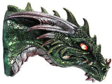 Pacific Giftware Medieval Times Green Dragon Wall Plaque with LED Illuminated Eyes Sculpture Plaque Home Decor