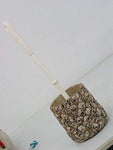 PTC 13.5 Inch Skulls Pattern Toilet Brush Holder with Brush, Beige