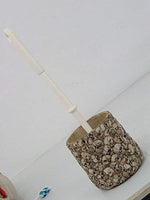 PTC 13.5 Inch Skulls Pattern Toilet Brush Holder with Brush, Beige