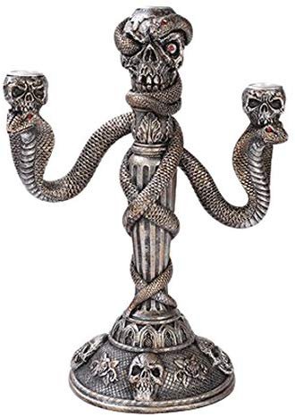Pacific Giftware Cobra Skull Fantasy Candleabra Candleholder Sculpture in...