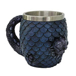 Fantasy Blue Dragon Hatchling Resin Figurine Drinking Mug with Removable stainless steel insert