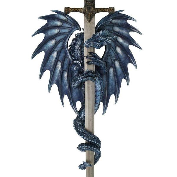 Sea Blue Dragon Blade Sword with Holder 40" H Ruth Thompson Official