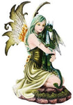 Green Tribal Fairy Dragon Statue Finish Made of Polyresin