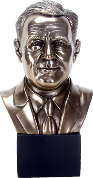 YTC 9.25 Inch President Franklin D Roosevelt Bronze Colored Bust