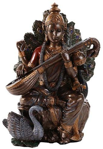 Pacific Giftware Saraswati Hindu Goddess of Knowledge Music Arts Wisdom Learning Indian Deity Collectible 8 Inch