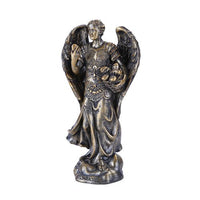 Bronzed Small Saint Barachiel Figurine Made of Polyresin