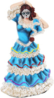 PTC 8 Inch Day of The Dead Blue Dress Mexican Dancer Statue Figurine