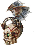 PTC 10 Inch Steampunk Skull with Mechanical Dragon Statue Figurine