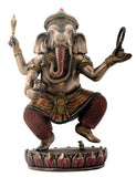 Dancing Ganesha on Lotus Collectible Hinduism Sculpture