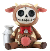 SUMMIT COLLECTION Furrybones Brown Moo Moo Signature Skeleton in Dairy Cow Costume with Tin Milk Can