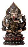 Seated Ganesha on Lotus Collectible Hinduism Sculpture