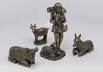 8 Inch Shepherd Boy with Animals Bronze Finish Figurines, Set of 5