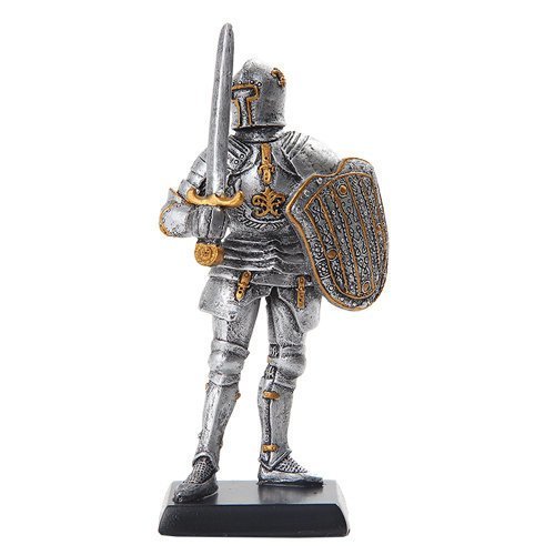 PTC 5 Inch Armored Medieval Knight with Shield and Sword Statue Figurine