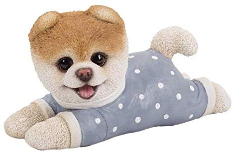 Pacific Giftware PT Short Hair Boo Dog with Polka Dot Pajamas Home Decorative Resin Figurine