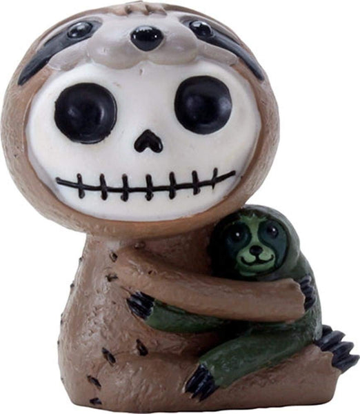 SUMMIT COLLECTION Furrybones Brady Signature Skeleton in Sloth Costume Hugging a Sloth