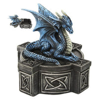 Pacific Giftware Anne Stokes Altar Drake Frost Blue Mystic Dragon Statue...