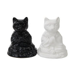 BUDDHA CATS MEDITATING CERAMIC MAGNETIC SALT PEPPER SHAKERS by Attractives