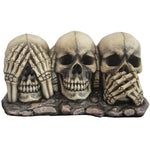 Hear Speak See No Evil Skulls - Three Wise Skeleton Proverb Bones Decoration...